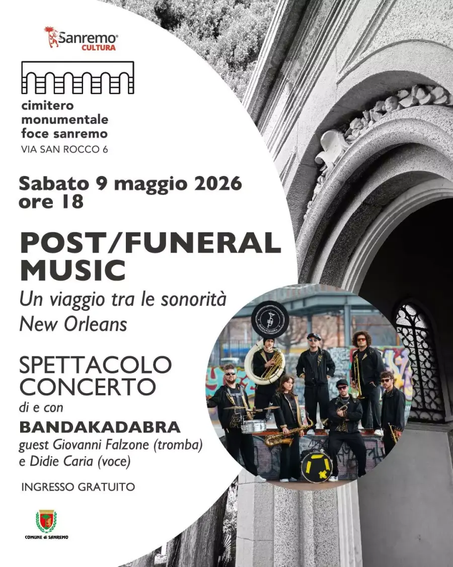 Sanremo, concerto “Post/Funeral Music” al Cimitero Monumentale il 9 maggio