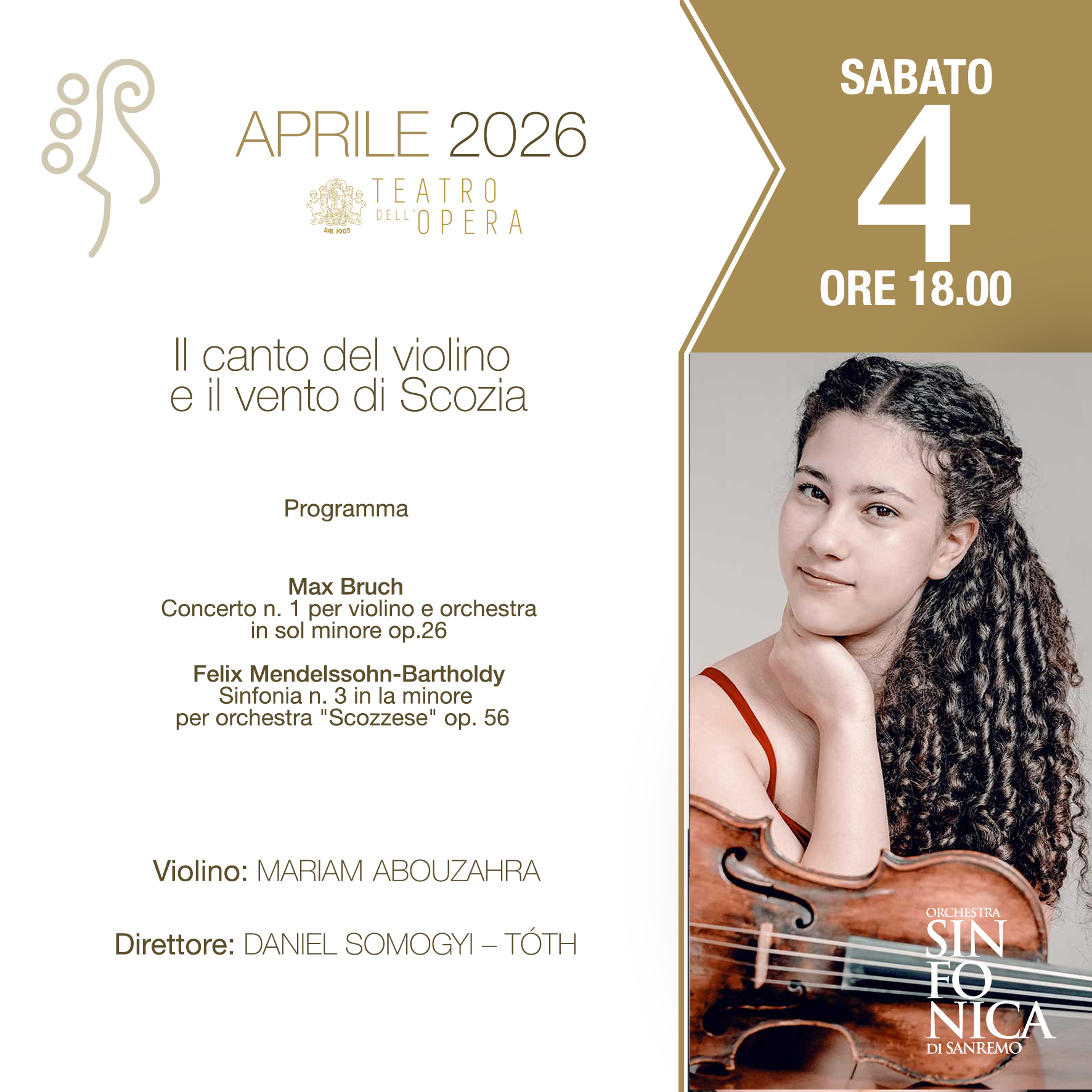 Sanremo, al Casinò il concerto “Il canto del violino e il vento di Scozia”